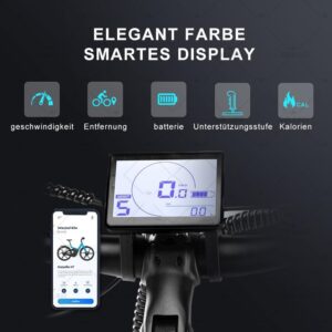 26M208 E-Bike, Elektrofahrrad 26'' Trekkingrad E-Cityrad mit 36V 13Ah Lithium-Akku für Lange Reichweite bis 100KM, 250W Motor, EU-konformes mit App