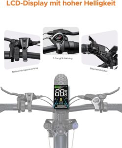 ENGWE E Bike Mountainbike Elektrofahrräder, Ebike 48V 16Ah Akku bis 150km, E-Bike mit 26x4 Zoll Fat Tire, Electric Bike 250W Motor Max. 25km/h, E26