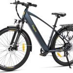 Eleglide E-Bike, T1 Elektrofahrrad 27.5'' Trekking E-Cityrad mit 13Ah Akku, 100KM Lang Range, 250W Motor, 7 Gäng E-Mountainbike für Damen und Herren, Doppelscheibenbremsen