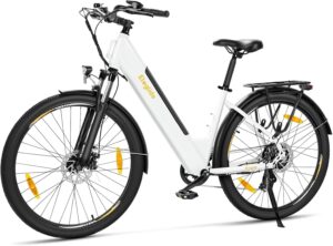 Eleglide T1 Step-Thru E-Bike, Elektrofahrrad 27.5'' Trekkingrad E-Cityrad mit 36V 13Ah Lithium-Akku bis zu 100KM Lange Range, 250W Motor, EU-konformes E Bike, LCD Display