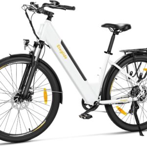 Eleglide T1 Step-Thru E-Bike, Elektrofahrrad 27.5'' Trekkingrad E-Cityrad mit 36V 13Ah Lithium-Akku bis zu 100KM Lange Range, 250W Motor, EU-konformes E Bike, LCD Display