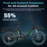 HITWAY E Bike, Ebike mit 250W Motor, Elektrofahrrad 20 Zoll, E-Bike mit 70-150km Reichweite, 7-Gang, APP-Steuerung, faltbar, IP54 wasserdicht, Pedelec