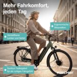Fischer E-Bike City CITA 2403 Active Elektrofahrrad für Damen und Herren, RH 50, Frontmotor 40 Nm, 48 V Akku