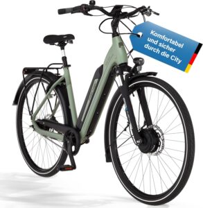Fischer E-Bike City CITA 2403 Active Elektrofahrrad für Damen und Herren, RH 50, Frontmotor 40 Nm, 48 V Akku