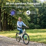 Eleglide T1 Step-Thru E-Bike, Elektrofahrrad 27.5'' Trekkingrad E-Cityrad mit 36V 13Ah Lithium-Akku bis zu 100KM Lange Range, 250W Motor, EU-konformes E Bike, LCD Display