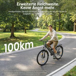 Eleglide T1 Step-Thru E-Bike, Elektrofahrrad 27.5'' Trekkingrad E-Cityrad mit 36V 13Ah Lithium-Akku bis zu 100KM Lange Range, 250W Motor, EU-konformes E Bike, LCD Display
