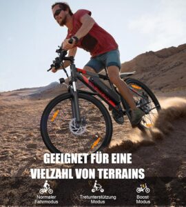 VARUN E Bike, 27.5 Zoll Ebike Herren Damen mit 48V 13Ah (624 Wh) Akku, Bis zu 120 KM, 55Nm 250W Motor, 21-Gang E-Bike Mountainbike mit 4 Fahrmodi, Elektrofahrrad Herren Damen für Pendeln, Bergig